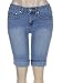 Juniors / Missy No Back Pockets Cuffed Denim Bermuda Shorts - New !