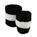 Terry Stripe Wristband Pair-Black White W15S27D