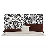 IMAGE OF Slipcover Headboard in Florenza Black and White Size: Twin