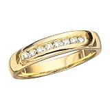 14K Yellow Gold 1/4 ct. Diamond Men's Wedding Band