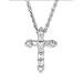 0.39 ct Round & Baguette Cut Diamond Cross Pendant 18k White Gold