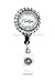 Retractable Badge Reel - Blue Grey Damask Trellis with Swarovski Rhinestones - Personalized Name - Badge Holder