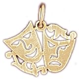 CleverEve's 14k Gold Charm Drama Masks 0.6 - Gram(s)