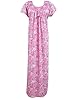 Womens Maxi Caftan Floral Printed Pink Long Kaftans Knit Nightgown Dress Large Size