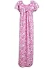 Womens Maxi Caftan Floral Printed Pink Long Kaftans Knit Nightgown Dress Large Size