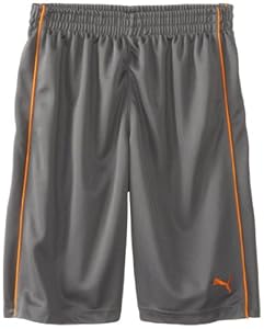 Puma - Kids Boys 8-20 Piped Short, Grey/Orange, Medium