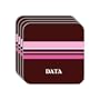 Personal Name Gift - "DATA" Set of 4 Mini-Mousepad Coasters (pink design)