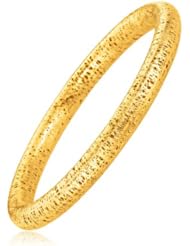 Italian Design 14K Yellow Gold Woven Stylish Bangle Bracelet