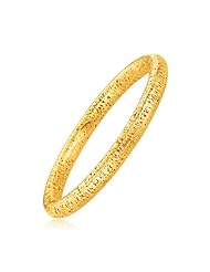 Italian Design 14K Yellow Gold Woven Stylish Bangle Bracelet