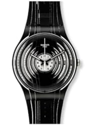 Swatch Originals Success Way Black and White Silicone Unisex Watch SUOB106