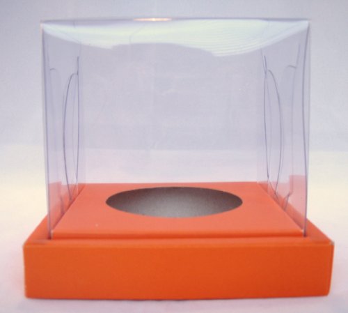 Individual Orange Clear Top Cupcake Boxes pack of 10