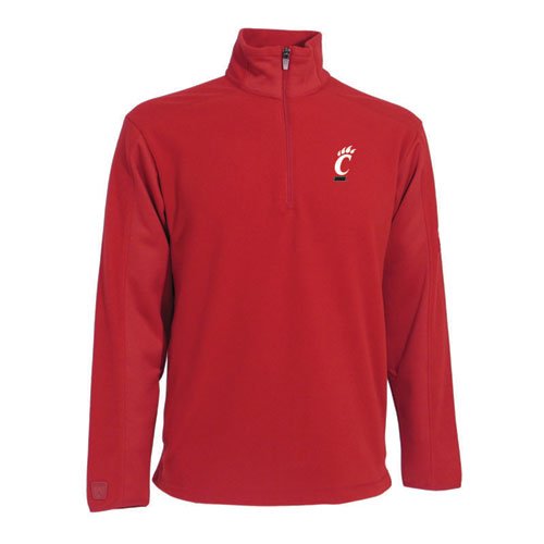 Cincinnati Bearcats Jacket - NCAA Antigua Mens Frost Polar Fleece 3/4 Zip Jacket - Dark Red Large
