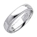 14K White Gold 5mm COMFORT FIT Plain Milgrain Wedding Band Ring for Men & Women