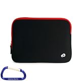 Premium Neoprene Reversible Carrying Sleeve Case (Black / Red) with Free Carabiner Key Chain for the Apple iPad Wi-Fi / 3G Model 16GB, 32GB, 64GB