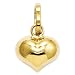 14k Gold Puffed Heart Charm