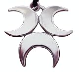 Wiccan Pagan Triple Crescent Moon Pendant Necklace Jewelry