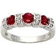 14K White Gold Ruby and Diamond Ring