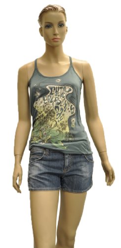 Miss Sixty Green Rayon Sleeveless Top Blouse