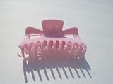 Jumbo Large Size Claw Clip Ponytail Hair Holder (Light Pink)