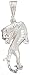 Sterling Silver 18" Box Chain Necklace With Cougar Panther Puma Mountain Lion Pendant