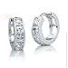 STUDIO 925: *PRINCESS WHITE DIAMOND CZ HUGGIE HOOP EARRINGS*
