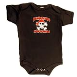 Surrender Yer Bottle - Pirate Skull with Crossbones - Silly Baby Onesie, Black