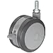 RWM Casters TwinWheel Stem Caster, Swivel with Brake, Grip Ring Stem, Polyurethane Wheel, 220 lbs Capacity, 4" Wheel Dia, 1-1/4" Wheel Width, 4-7/16" Mount Height, 7/16" Stem Dia, 1" Stem Height