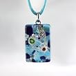 Handmade Murano Glass Pendant - Lisa Rectangle S Blue/Silver Style 2 Handmade Murano Glass Pendant - Lisa Rectangle S Blue/Silver Style 2