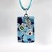 Handmade Murano Glass Pendant - Lisa Rectangle S Blue/Silver Style 2