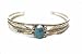 Sterling Silver And Turquoise Leaf Bracelet Handmade by Navajo Tribe Indian Silversmith