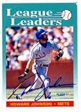 Howard Johnson Autographed/Hand Signed baseball card (New York Mets) 1992 Fleer #689 League Leaders