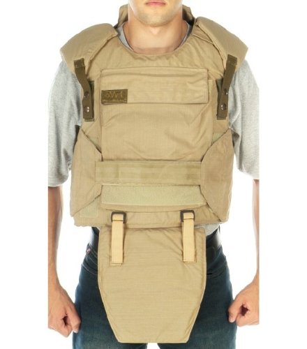 Body armor vest with shoulder and groin protection, Size M, color black