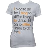 Blog to Differ Ladies Fine Jersey T-Shirt, New Silver, 2XL