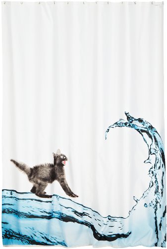 Duschvorhang Cat - Anti-Schimmel/Anti-Bakteriell, Polyester, 180 x 200 cm