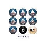 Minnesota Twins MLB Licensed Billiards Ball Set of 9 (7 Team, 1 Cue,1 Eight Ball)