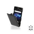 Esclusiva custodia in pelle Ultra Sottile per Sony Xperia S - nero - Stilgut -