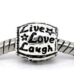 Believe Beads © Live Love Laugh Charm Bead for Pandora/Troll/Chamilia Style Charm Bracelet