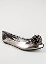 Metallic Leatherette Rosette Flat