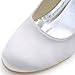 ElegantPark A610 Women's Closed Toe Wedge High Heel Ankle Strap Buckle Satin Wedding Bridal Shoes