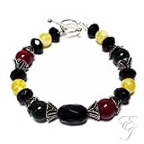 Jamaican Black Green Yellow and Red Bracelet 1202 7.5 inches