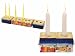 Hanukah Chanukah Menorah Shabbat Candle Set Hand Painted by Yair Emanuel