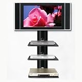 IMAGE OF Eclipse Black 3 Shelf Component DVD Cable Box LCD LED Plasma Wall Mount