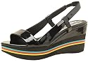 Firetrap Womens Ochre Strap Wedge Shoe Black Patent