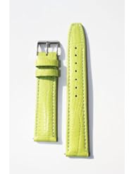20mm Lime Green Quick-Release Patent Leather Lizard Grain Watchband for Michele Style
