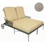 Windham Castings Savannah Tailored Back Deep Seating Double Chaise Lounge Frame Only, Pecan