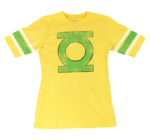  Green Lantern Logo Distressed Stripe Womens Juniors Hockey T-shirt