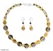 Fluorite and smoky quartz jewelry set, 