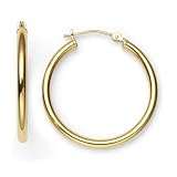 14K 1 1/2 inch Hoop Earrings
