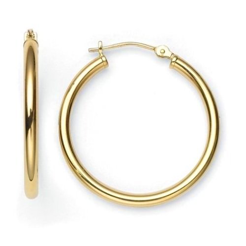 14K 1 1/2 inch Hoop Earrings