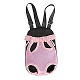 Pet Dog Cat Puppy Carrier Backpack Front Tote Nylon Bag Travel Hiking Riding (Pink, S)